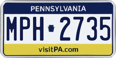 PA license plate MPH2735