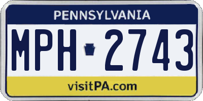 PA license plate MPH2743