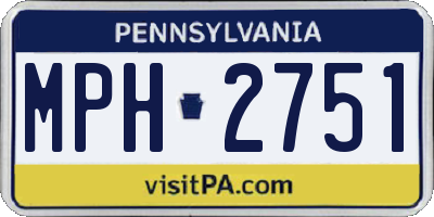PA license plate MPH2751