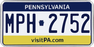 PA license plate MPH2752