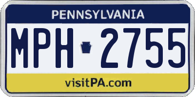 PA license plate MPH2755