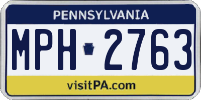 PA license plate MPH2763