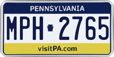 PA license plate MPH2765