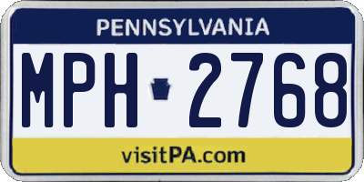 PA license plate MPH2768