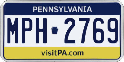 PA license plate MPH2769