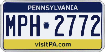 PA license plate MPH2772