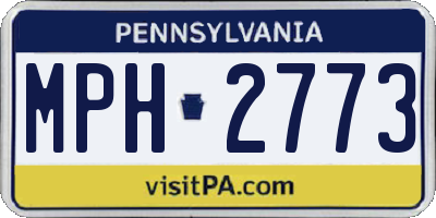 PA license plate MPH2773