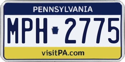 PA license plate MPH2775