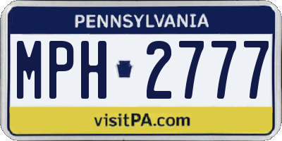 PA license plate MPH2777
