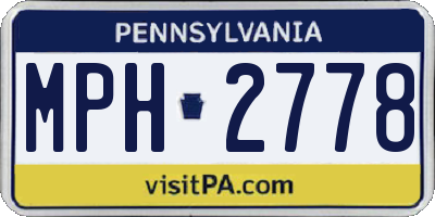 PA license plate MPH2778