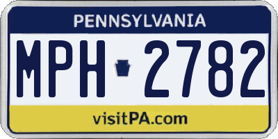 PA license plate MPH2782