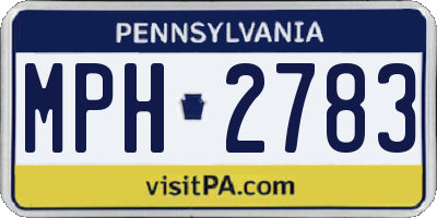 PA license plate MPH2783