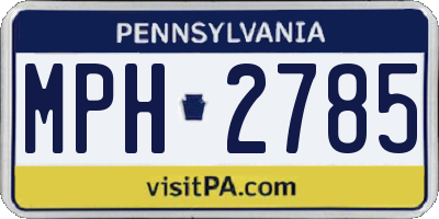 PA license plate MPH2785