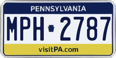 PA license plate MPH2787