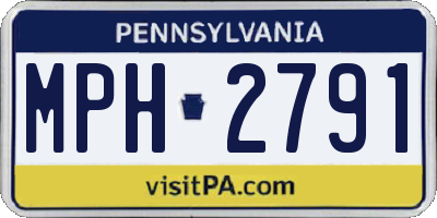 PA license plate MPH2791