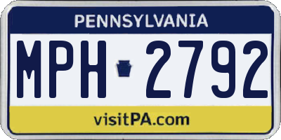 PA license plate MPH2792