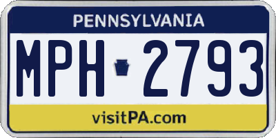 PA license plate MPH2793