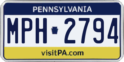 PA license plate MPH2794