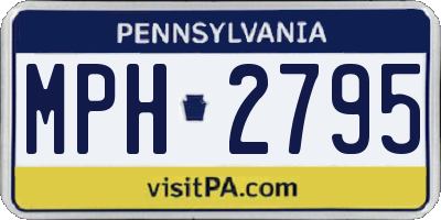 PA license plate MPH2795