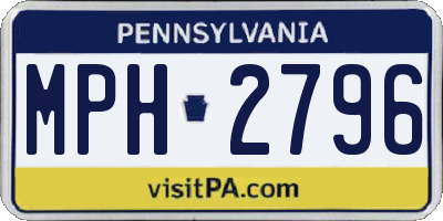PA license plate MPH2796