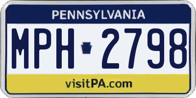 PA license plate MPH2798