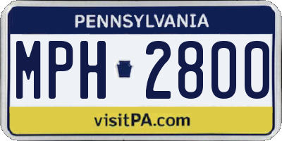 PA license plate MPH2800