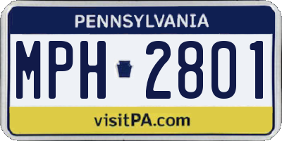 PA license plate MPH2801