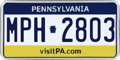 PA license plate MPH2803