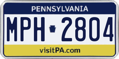 PA license plate MPH2804