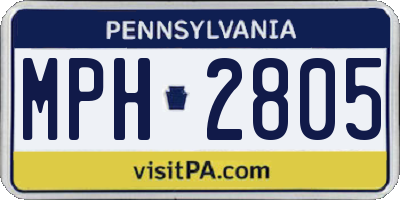 PA license plate MPH2805