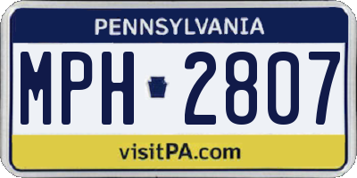 PA license plate MPH2807