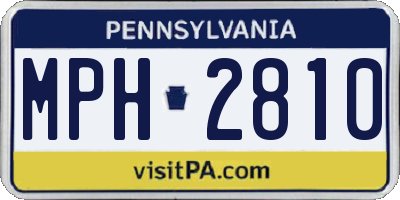 PA license plate MPH2810