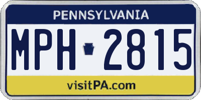 PA license plate MPH2815