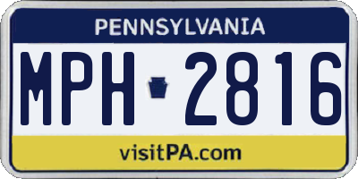 PA license plate MPH2816