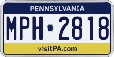 PA license plate MPH2818