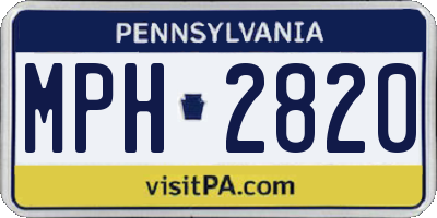 PA license plate MPH2820