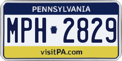 PA license plate MPH2829