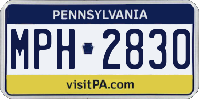 PA license plate MPH2830