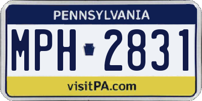 PA license plate MPH2831