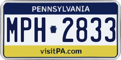 PA license plate MPH2833