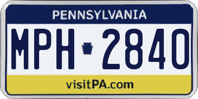 PA license plate MPH2840