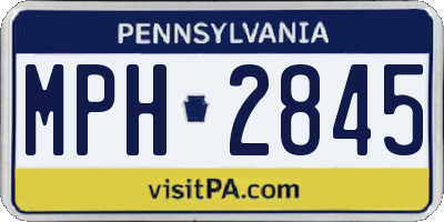 PA license plate MPH2845