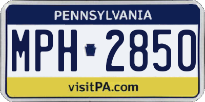 PA license plate MPH2850