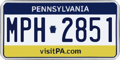 PA license plate MPH2851