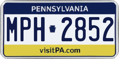 PA license plate MPH2852