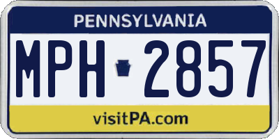 PA license plate MPH2857