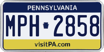 PA license plate MPH2858