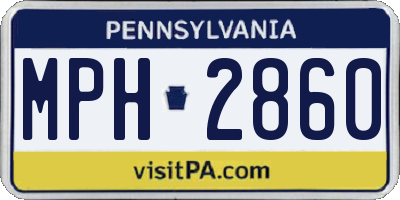 PA license plate MPH2860