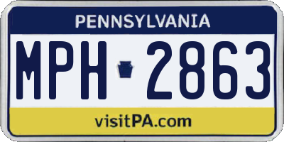 PA license plate MPH2863
