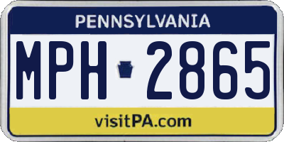 PA license plate MPH2865